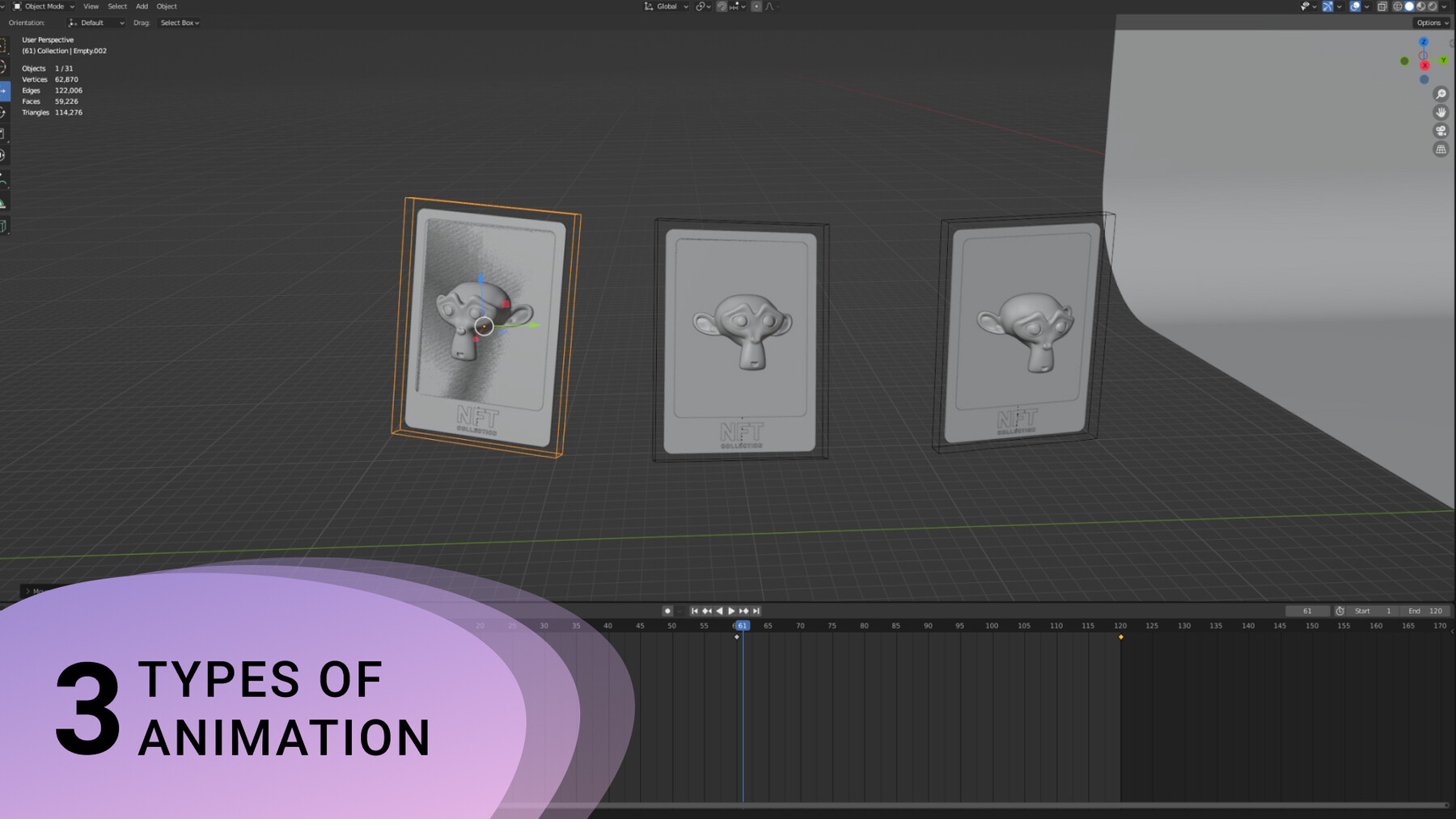 ArtStation NFT collectible card template for Blender (.blend file