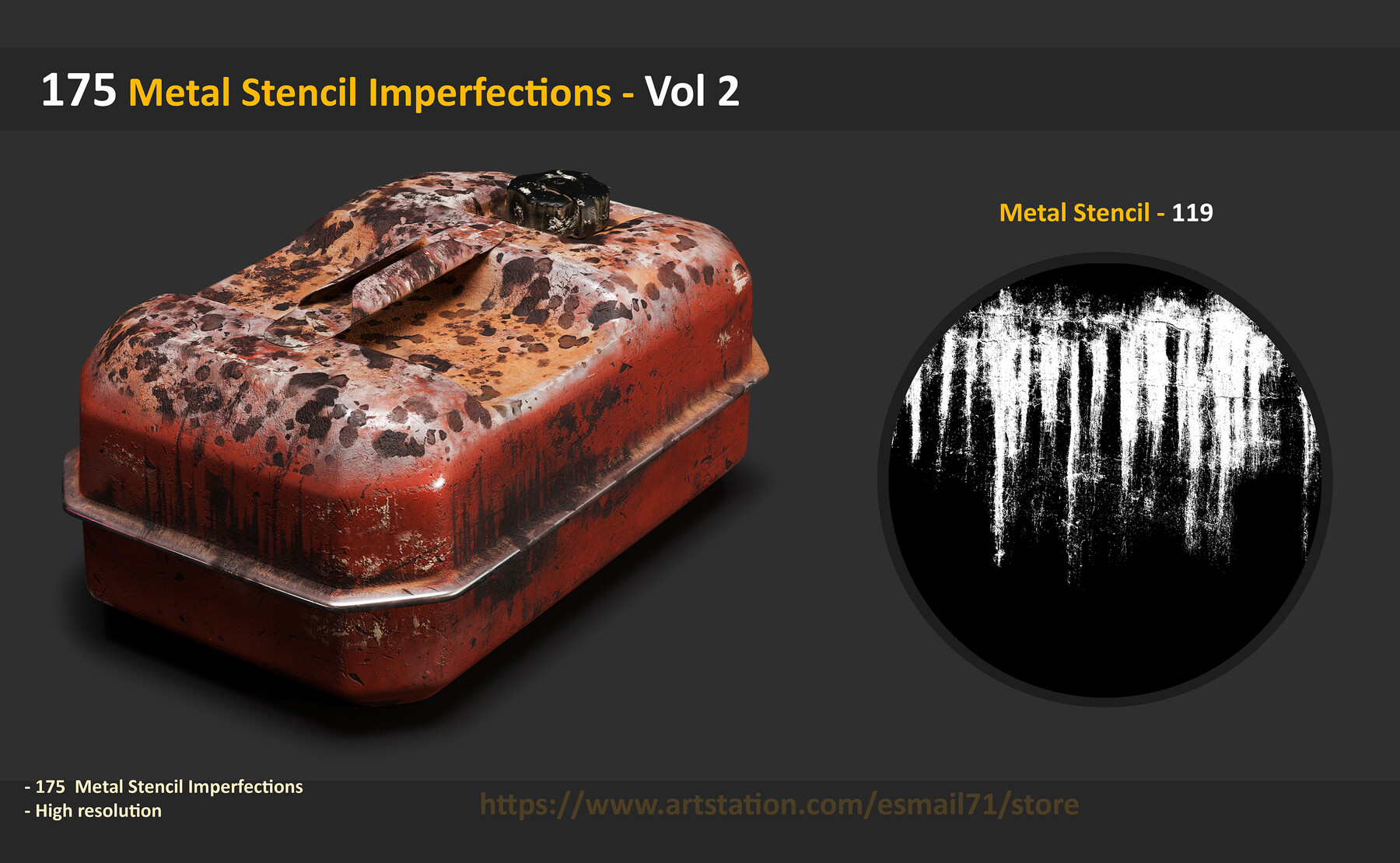 175 Metal Stencil Imperfections - FlippedNormals