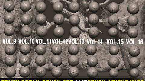 Z brush - Trunk Detail Brushes 16 Volumes