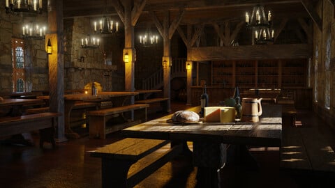Medieval Tavern 3d Scene