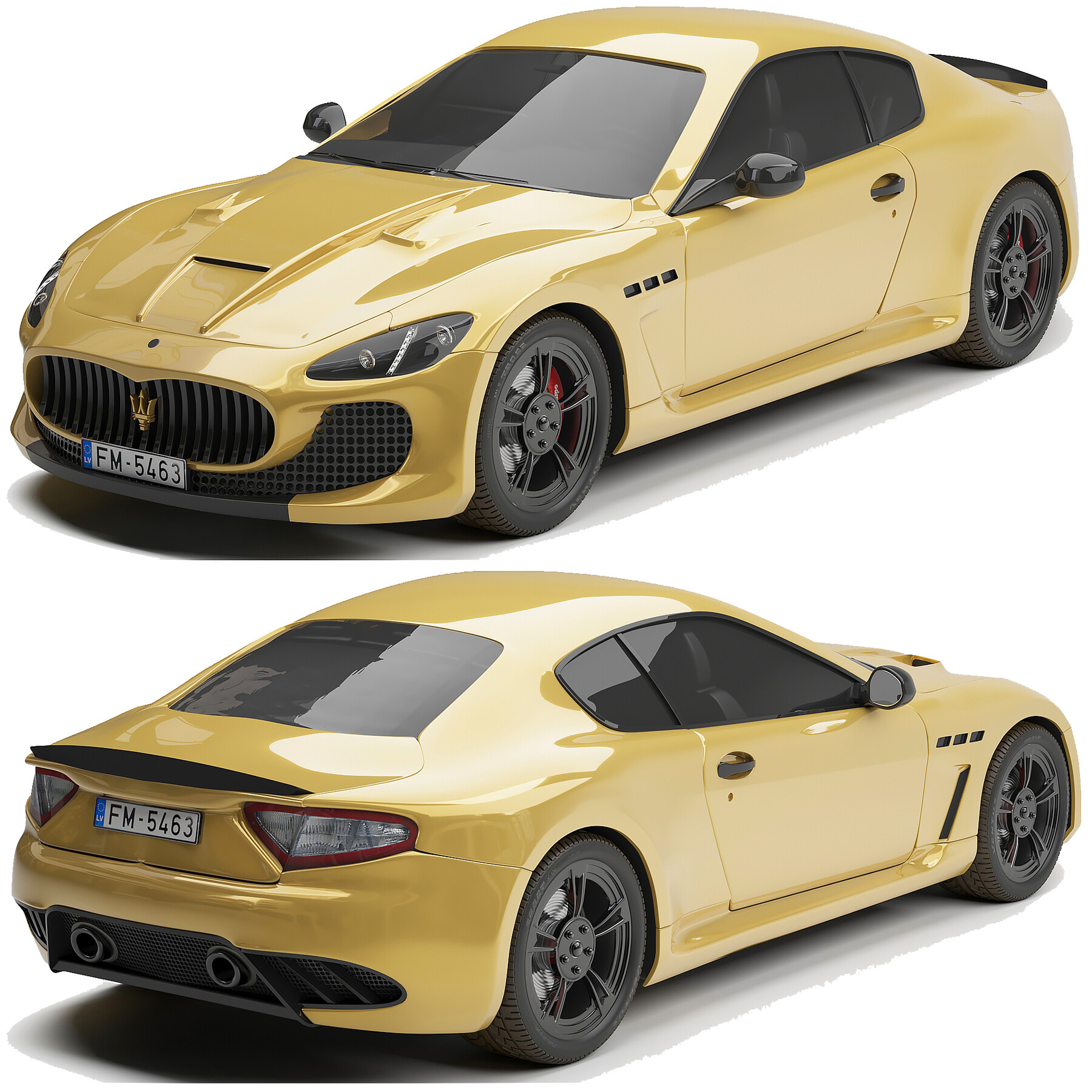 Artstation Maserati Granturismo Gold Chrome Resources