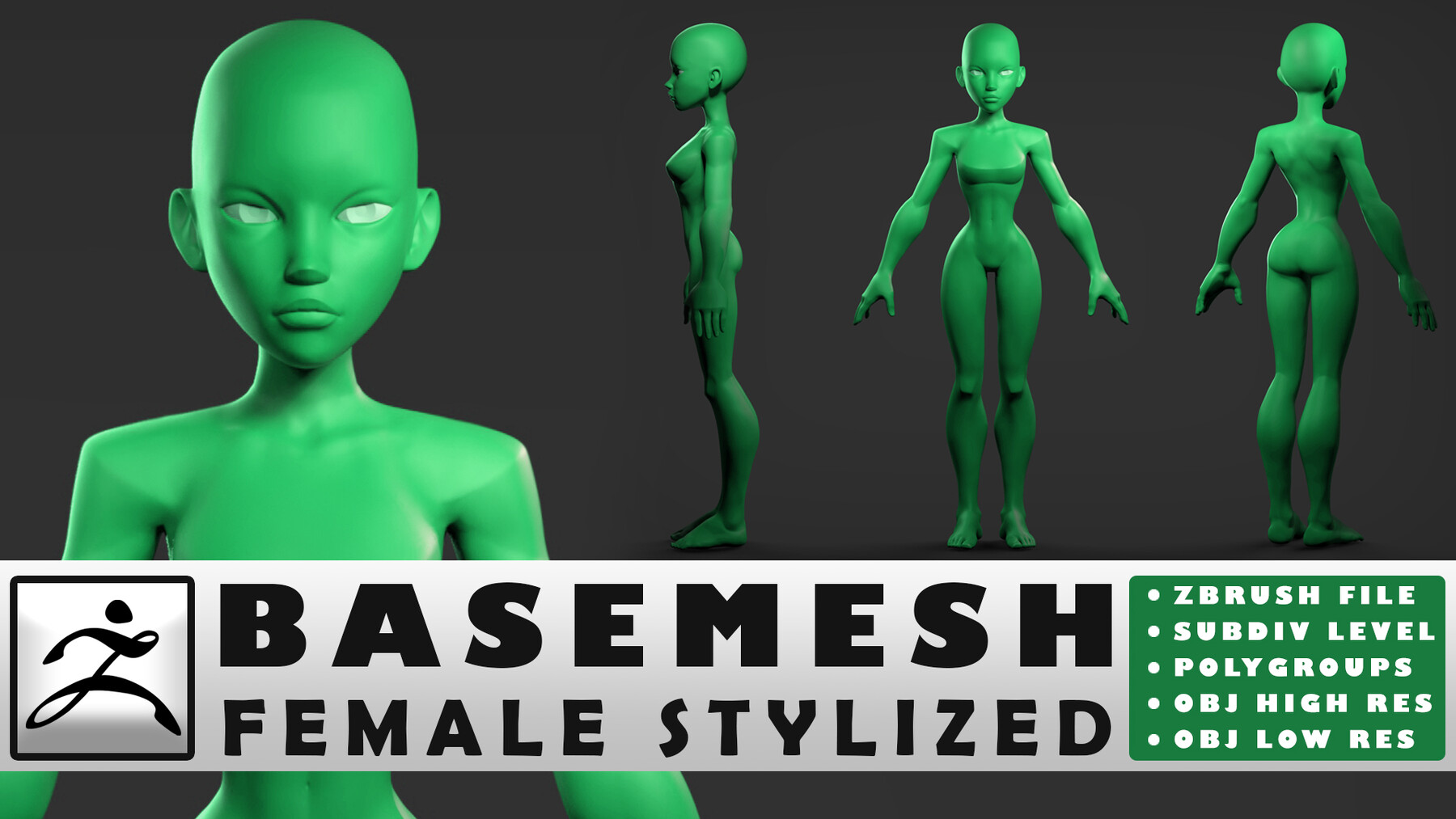 Artstation Stylized Female Basemesh Resources