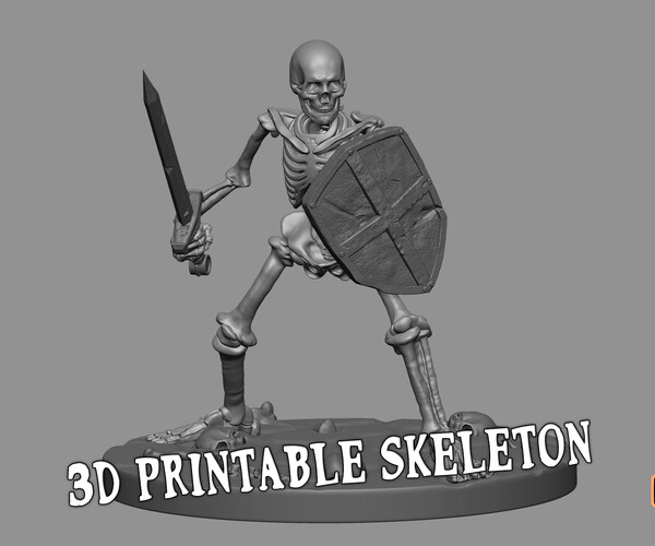 ArtStation - 3d printable 35mm and 54mm skeletons for 3d printing for ...