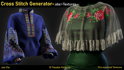 Cross Stitch Generator -SBS+Textures