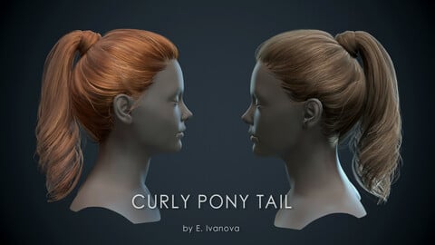 Curly pony tail