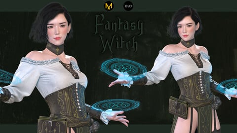 Female fantasy witch outfit. Zprj/Obj/Pose Genesis 8 Female