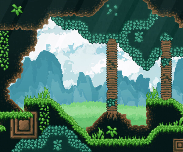 ArtStation - PLATFORMER 1 NATURE | Game Assets