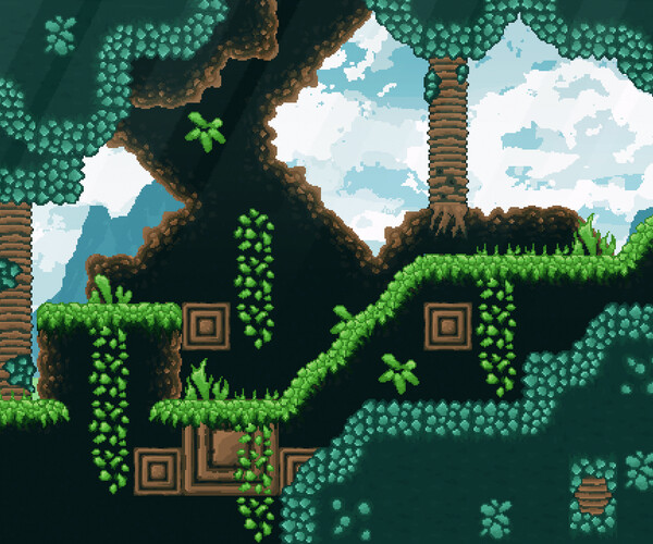 ArtStation - PLATFORMER 1 NATURE | Game Assets