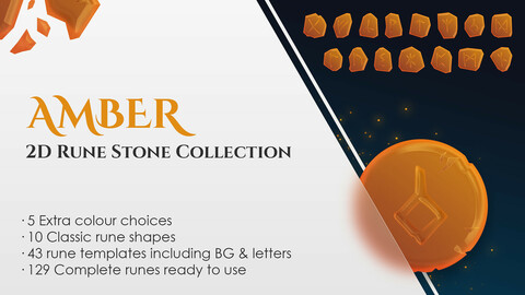 2d runestone asset collection (amber)