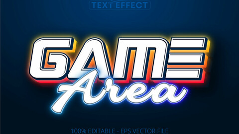 Neon glowing text effect, light game text style