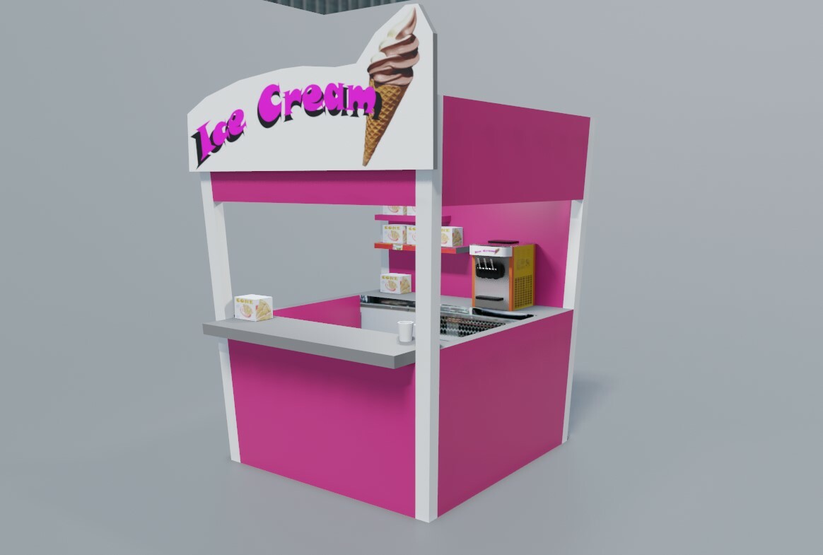 Cristiano Simao dos Santos - Ice Cream Stand - Shop - Sorveteria Low-poly  3D model