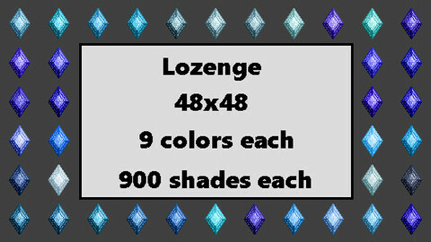 Lozenge Cut Gemstones [48x48]
