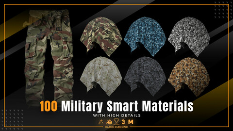 100 Military Fabric Smart Materials with high details