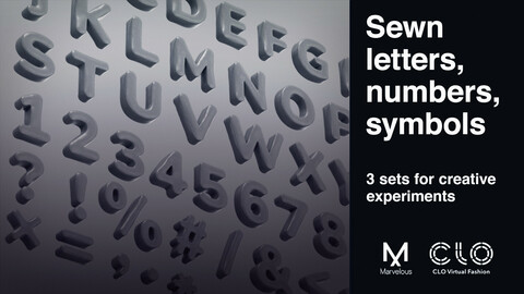 Letters, numbers, symbols. Marvelous / Clo 3D / .zprj project files