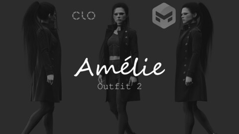 Amélie. Outfit 2. Marvelous Designer project + obj