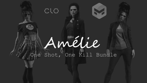 Amélie. One Shot, One Kill Bundle. Marvelous Designer project + obj