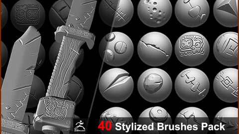 40 Stylized Brushes Pack for ZBrush