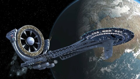 Spaceship near Earth #276 - (4K)