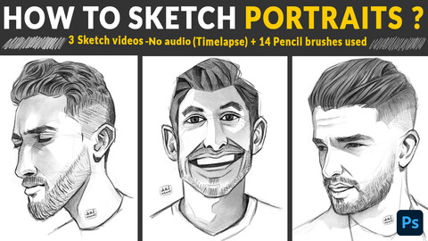 How to sketch portraits? (Free) +Pencil brushes