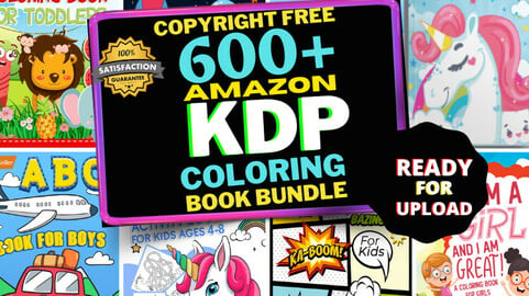 600 amazon KDP coloring book bundles for kids adults