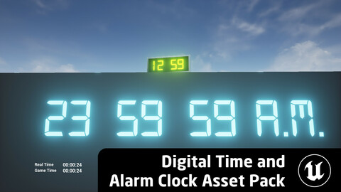 Digital Time and Alarm Clock [Unreal Engine 4/5 Asset Pack]