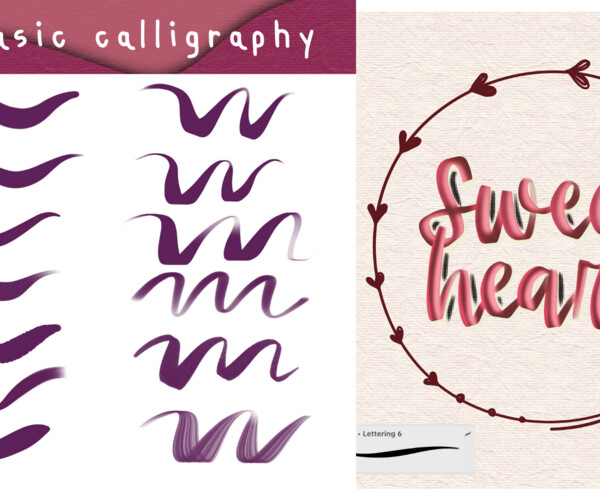 ArtStation 37 Procreate calligraphy brushes ProcreateiBox Brushes