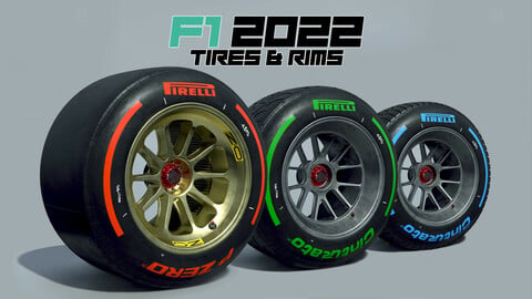 F1 2022 Tires & Rims // Blender Cycles + Eevee // FBX version