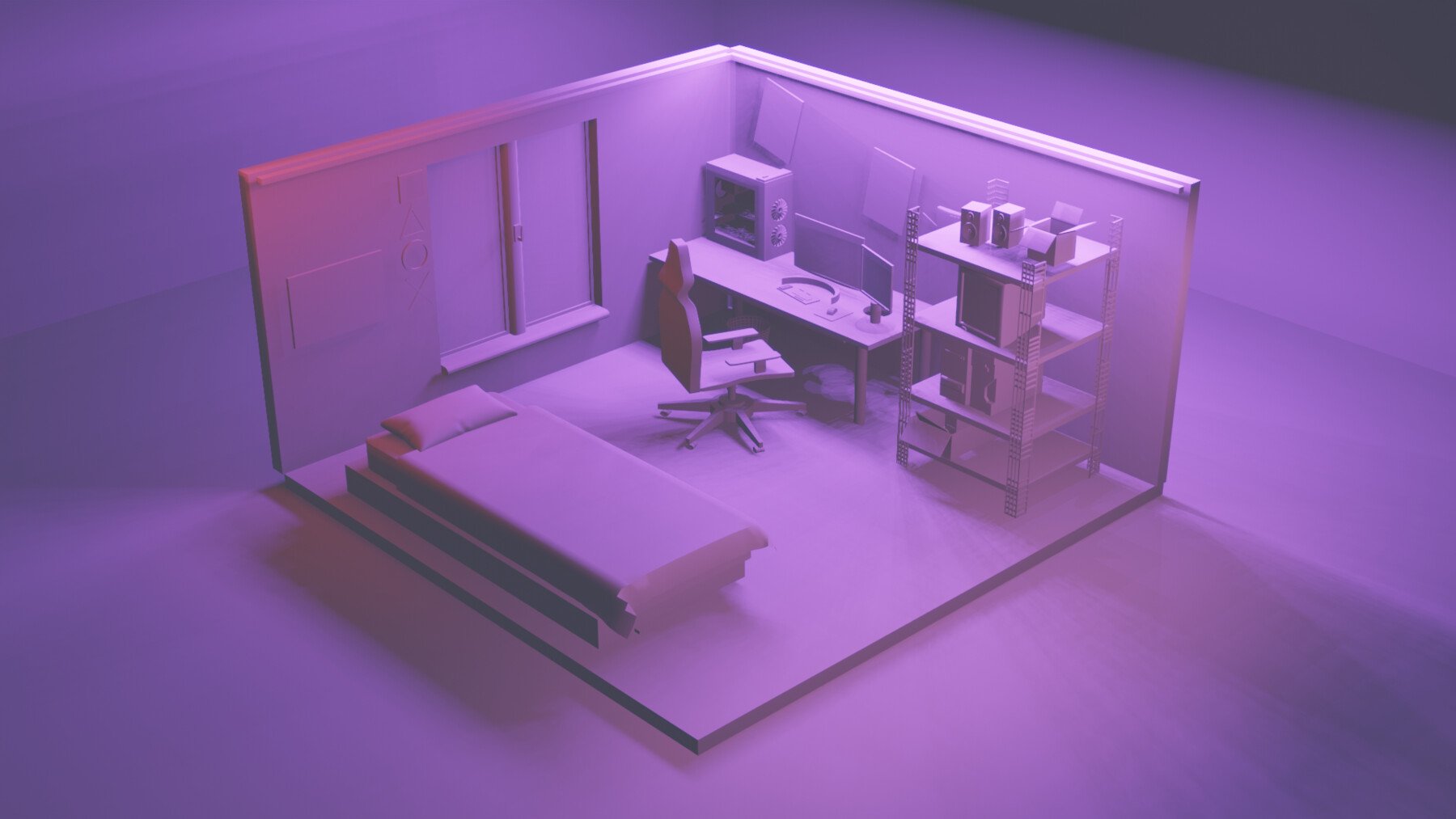 ArtStation - 3D Isometric Game Room Design