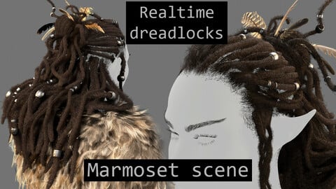 Forest Elf- Realtime dreadlocks marmoset scene
