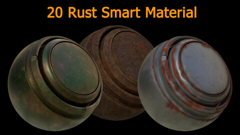High Quality 20 Rust Smart Material /// For Substance Painter