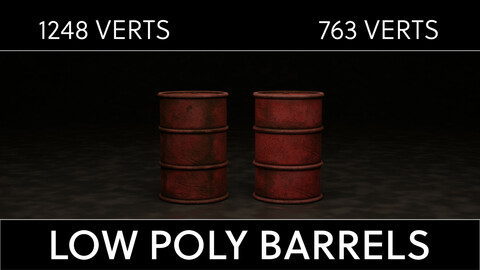 Low Poly Barrels |1248 vertices Version and 762 vertices Version |
