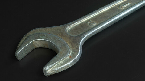 Old wrench low-poly model photoscan based