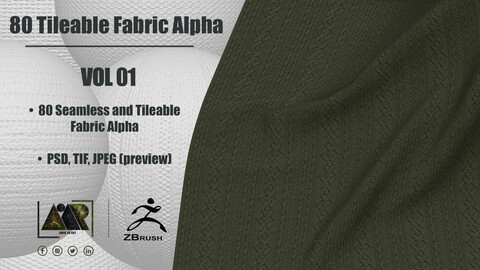 80 Fabric Alphas (Seamless and Tileable - Vol 01)