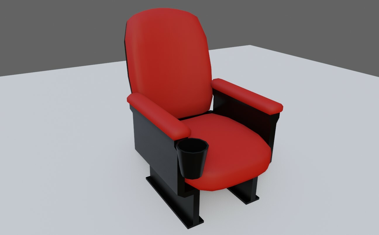 ArtStation Cinema Chair Armchair Cadeira Poltrona Lowpoly 3D