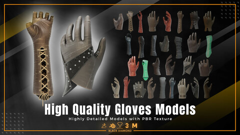 High Quality Gloves Models with PBR Texture