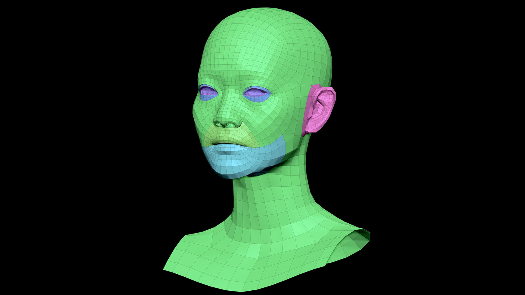 ArtStation - Retopologized Female 3D Head Scan | Miyaguchi Hoshie ...