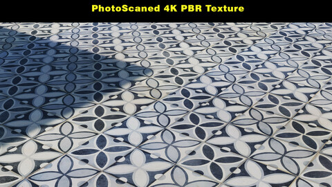 Old Zellij Tiles Photoscaned PBR Texture
