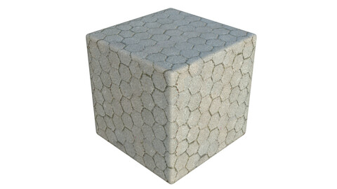 Seamless Hexagonal Stone Pavement Material for Substance Painter