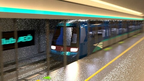 Unpainted 3d model MTR airport express train
