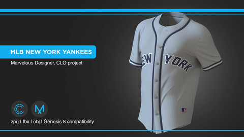 MLB New York Yankees | clo3d | marvelous designer