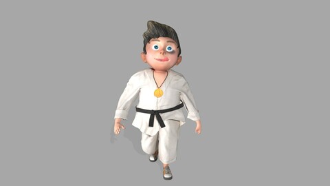 cartoon boy karate