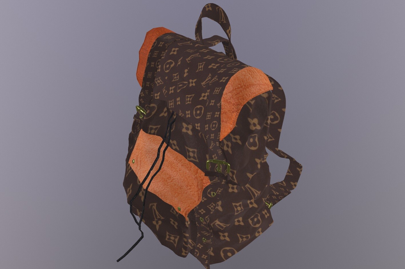 3D model Louis-vuitton-josh-damier-graphite-canvas-bags louis vuitton  damier backpack VR / AR / low-poly