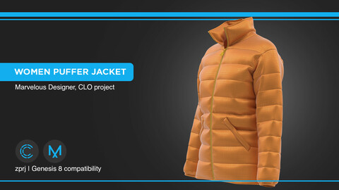 Women Puffer Jacket | clo3d | marvelous designer