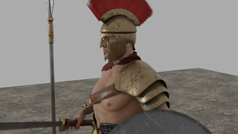Spartan Soldier - 3D Game Character