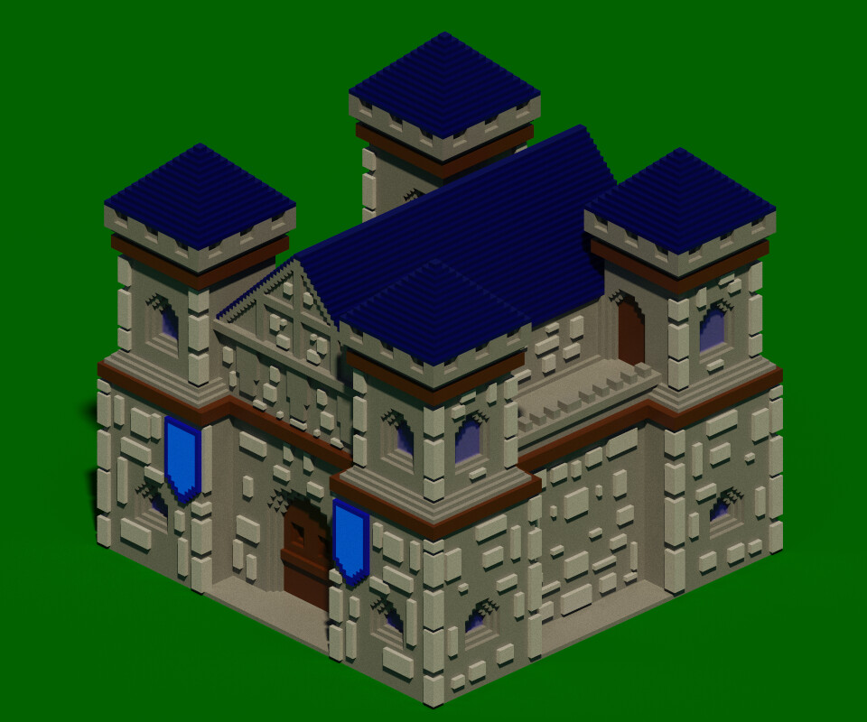 ArtStation - Voxel WarCraft 3 Barracks | Game Assets