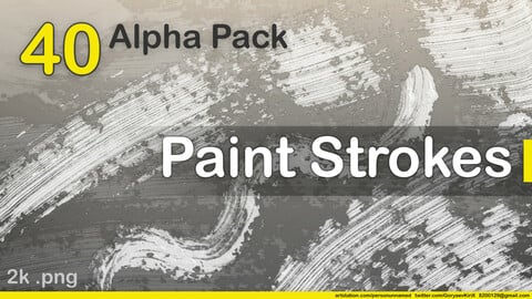 🟨 40 Alpha Pack - Paint Strokes vol.1