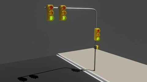 Traffic Light - Semafaro Low-poly 3D model