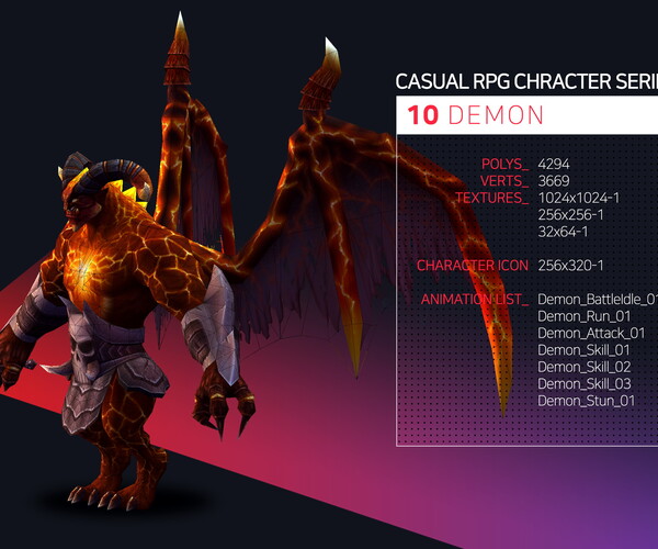 ArtStation - Casual RPG Monster - 10 Demon | Game Assets