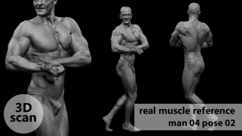 3D scan real extreme muscleanatomy Man04 pose 02