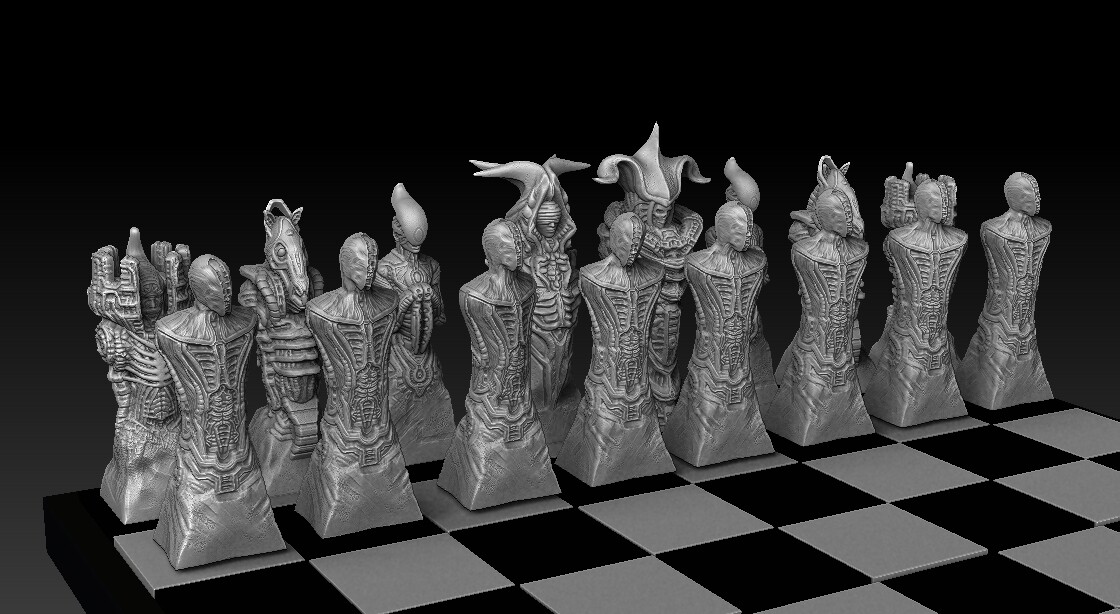 Print-in-Place Chess Set with Captive Pieces - 3D model by DaveMakesStuff  on Thangs